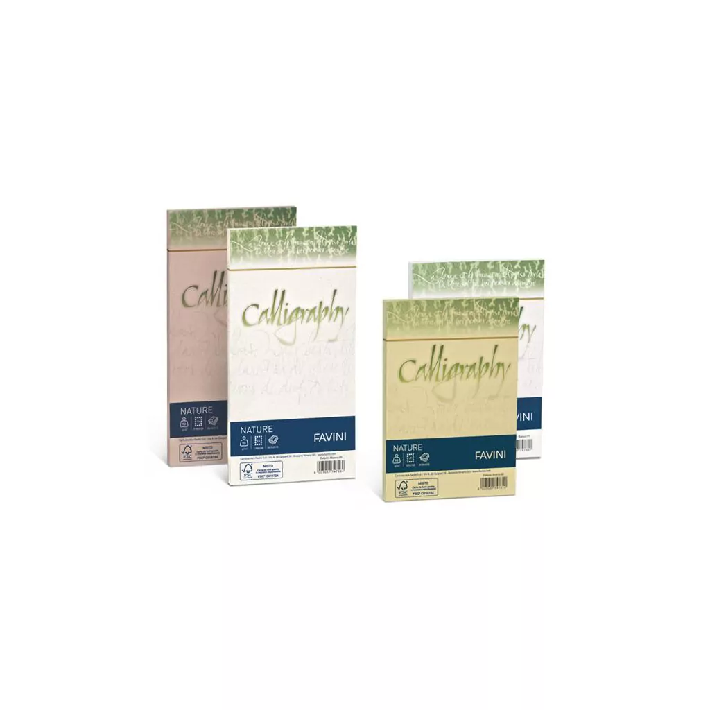 Buste Favini Calligraphy Nature: blister con 25 u., 11 × 22 cm, 100 g/mq, agrumi - immagine 2