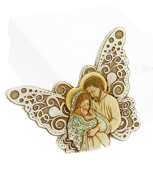 FARFALLA SACRA FAMIGLIA DECORATA RESINA - immagine 2