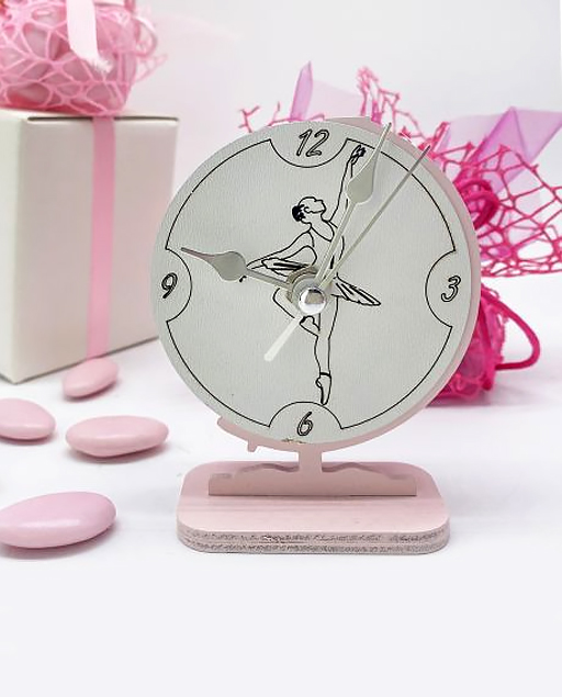 OROLOGIO DA TAVOLO BALLERINA ROSA - immagine 2