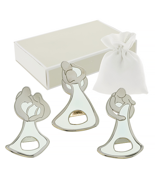 APRIBOTTIGLIE COPPIA SPOSI CON MAGNETE - immagine 2