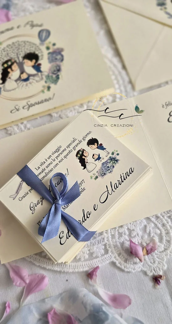 albero azzurro in mongolfiera – bigliettino iban matrimonio - immagine 2