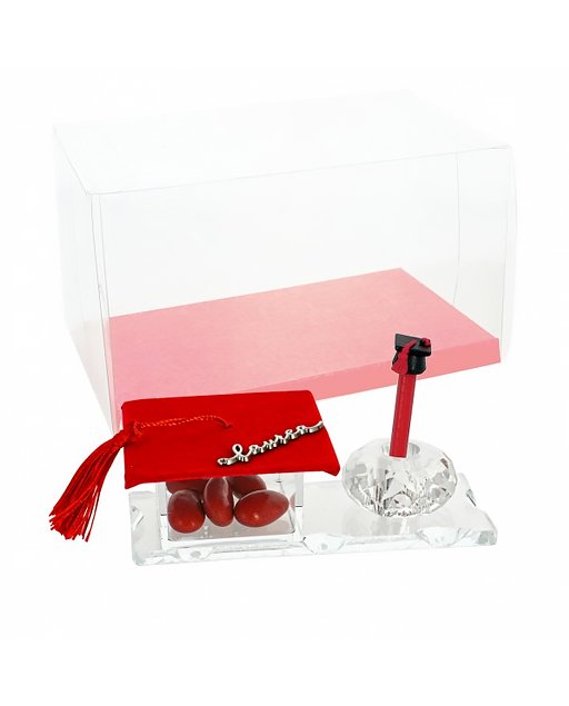 PORTAPENNA CRISTALLO CON TOCCO ROSSO - immagine 2