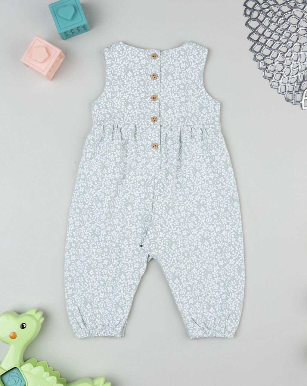 Jumpsuit estiva bimba verde allover - immagine 3