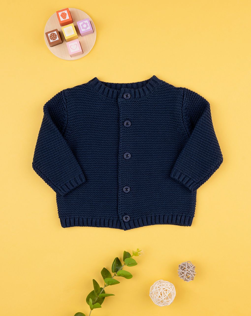 Basico cardigan bimbo tricot blu - immagine 2